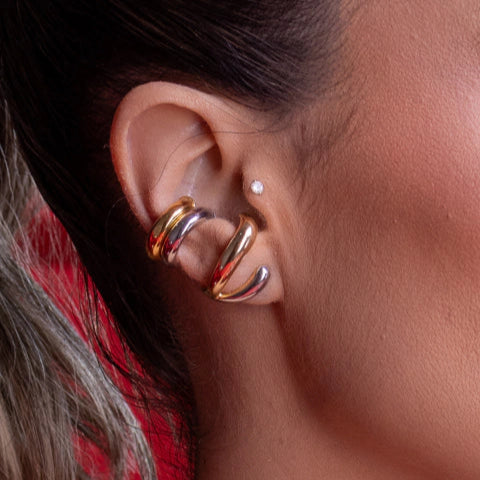 Blogger Hoop Earrings – 18K Gold and Rhodium Plated