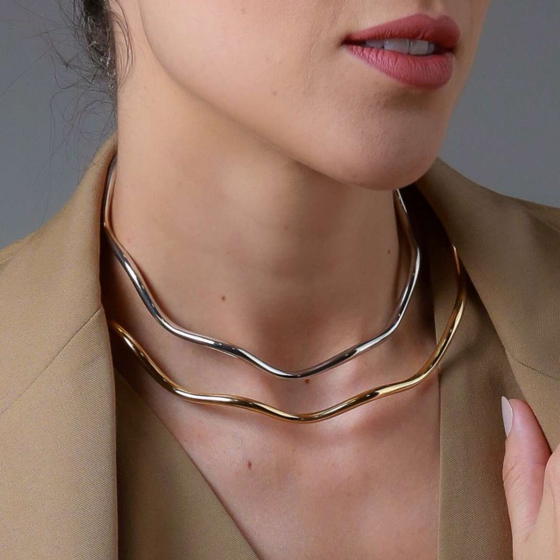 Lunar Wave Necklace - 18k Golden Plated