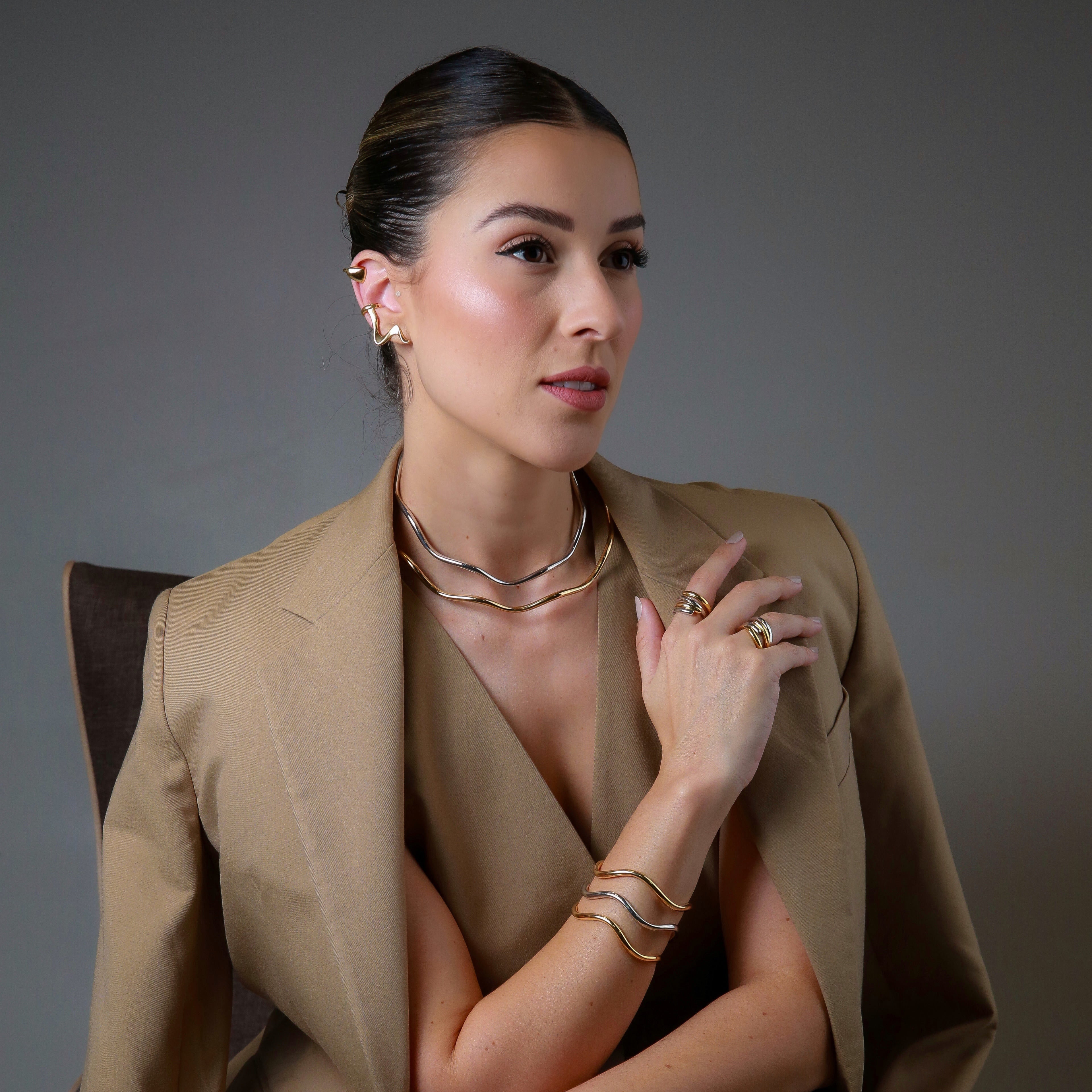 Lunar Wave Necklace - 18k Golden Plated