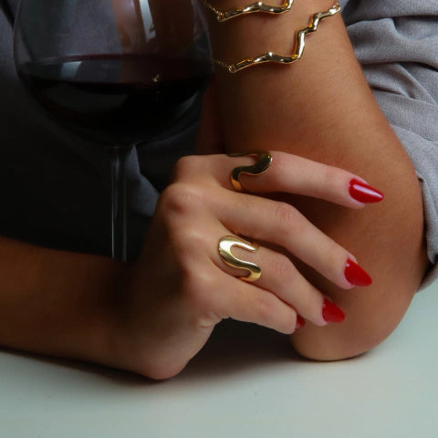 Eternal Wave Ring -  18k Gold Plated